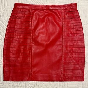 Marciano Red Leather Mini Skirt